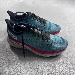 Hoka One One Clifton 8 Mens Running Shoes Teal Blue Red 1119393 RTAR Size 11